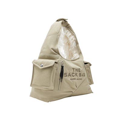 THE CARGO SACK BAG IN CANVAS WITH FAUX FUR
